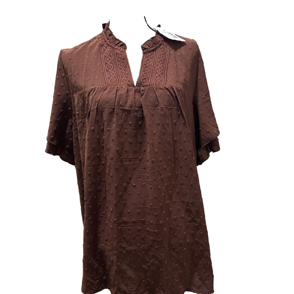Falechay Women's Tops Boho Flowy Shirts Dressy Casual Short Sleeve Blouse 3X